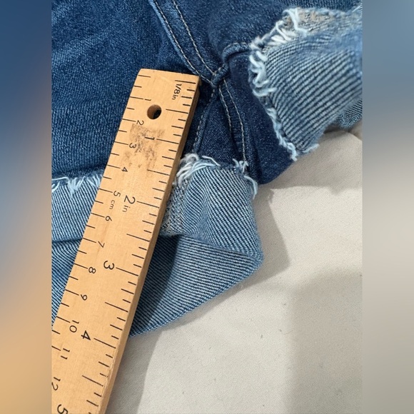 Paige Jimmy Jimmy Jean shorts size 31 mid wash denim cuffed - Picture 8 of 11